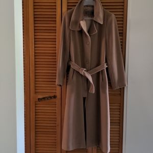 Liz Claiborne Camel coloured wool/silk long coat